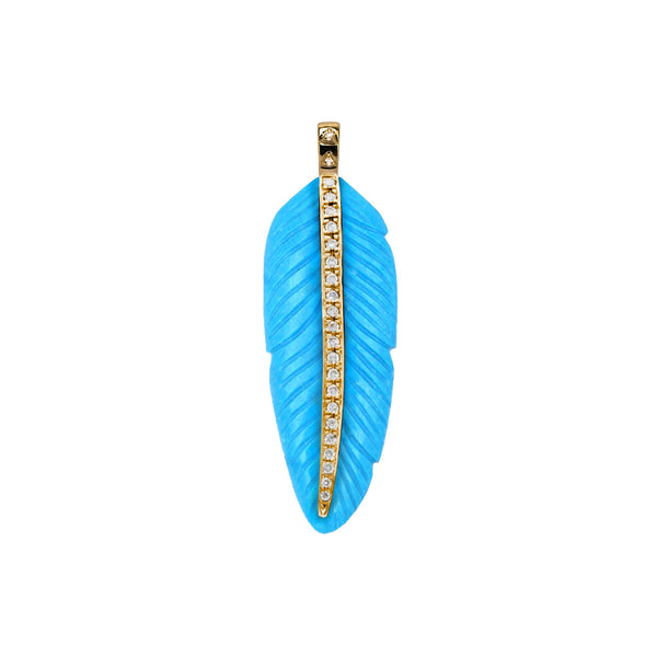 Turquoise Feather pendant