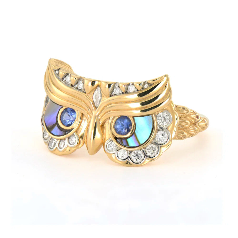 Midnight Owl Eyes Wrap Ring