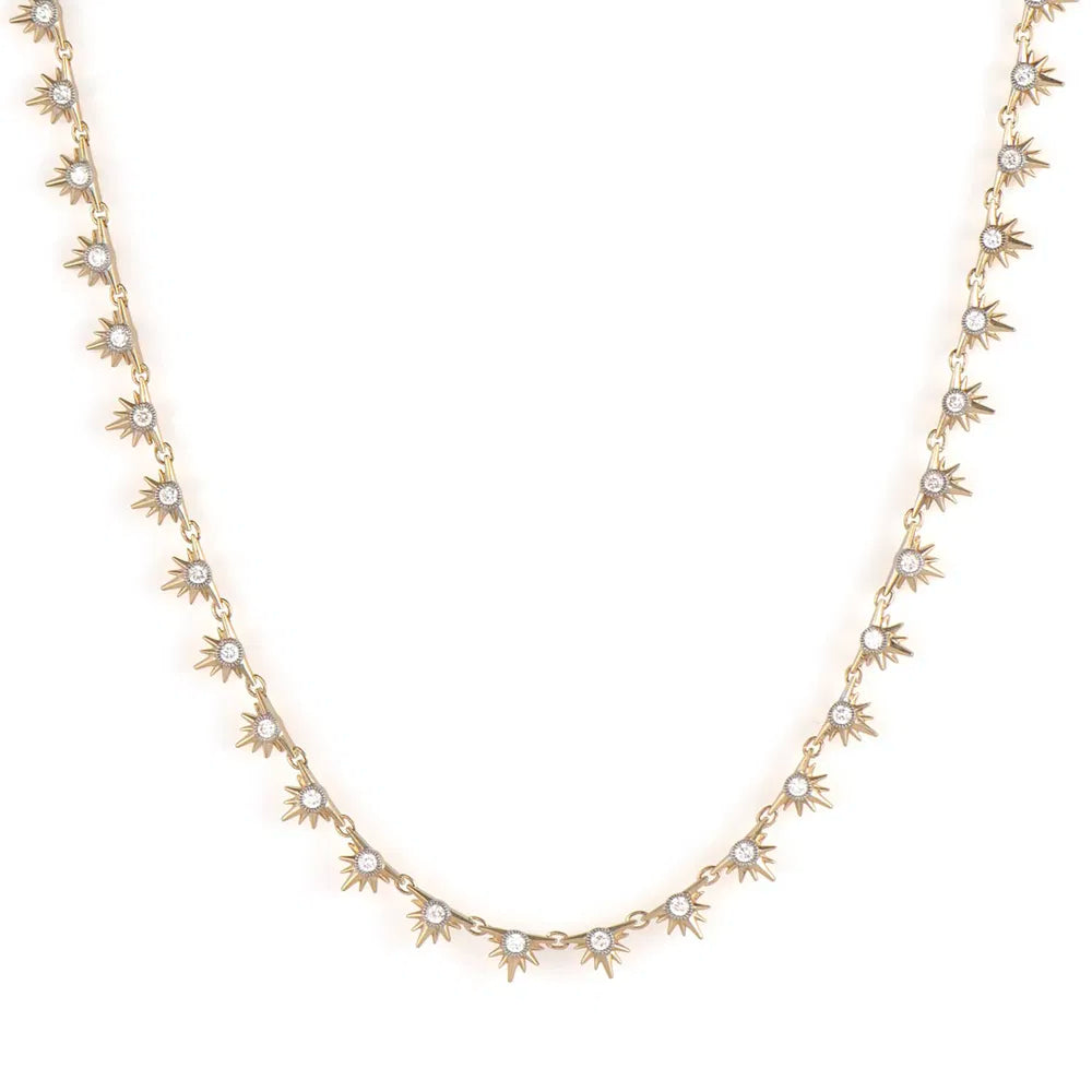 Love Explosion Diamond Star Tennis Necklace