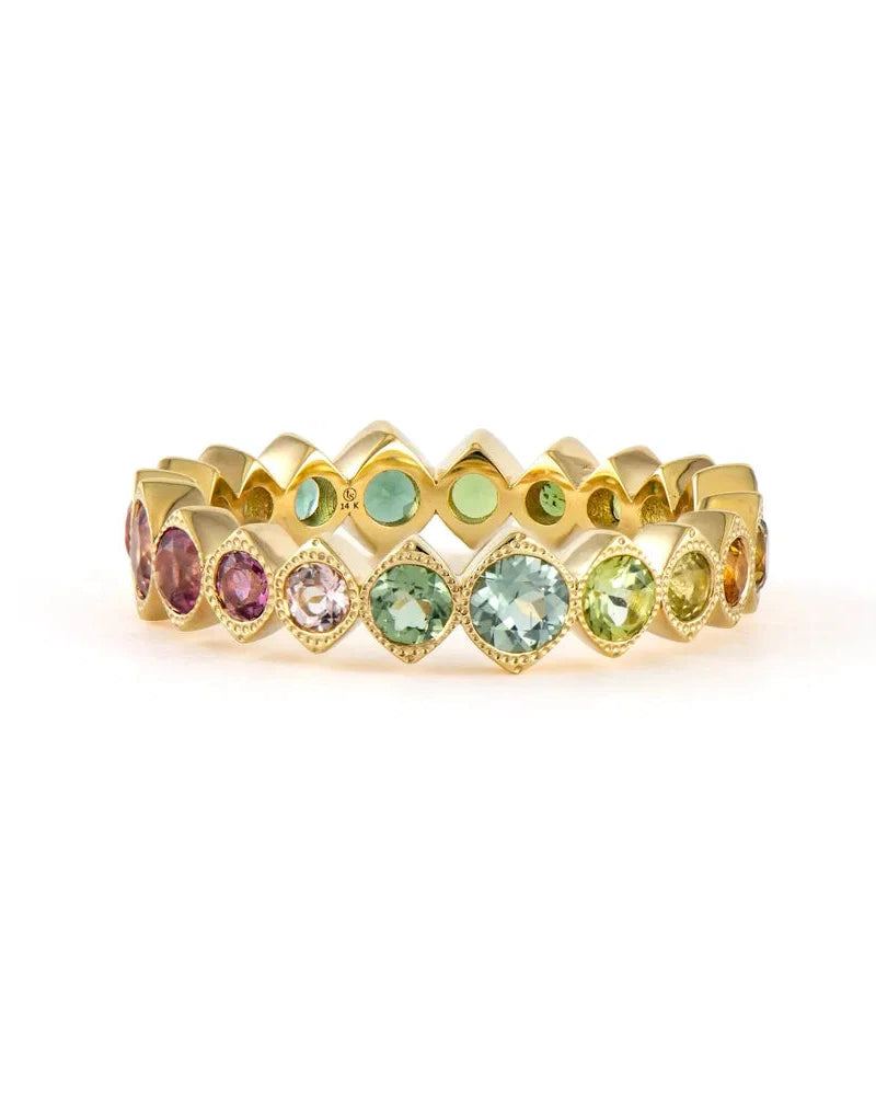 Graduated Show Your Love Bezel Set Tourmaline Band