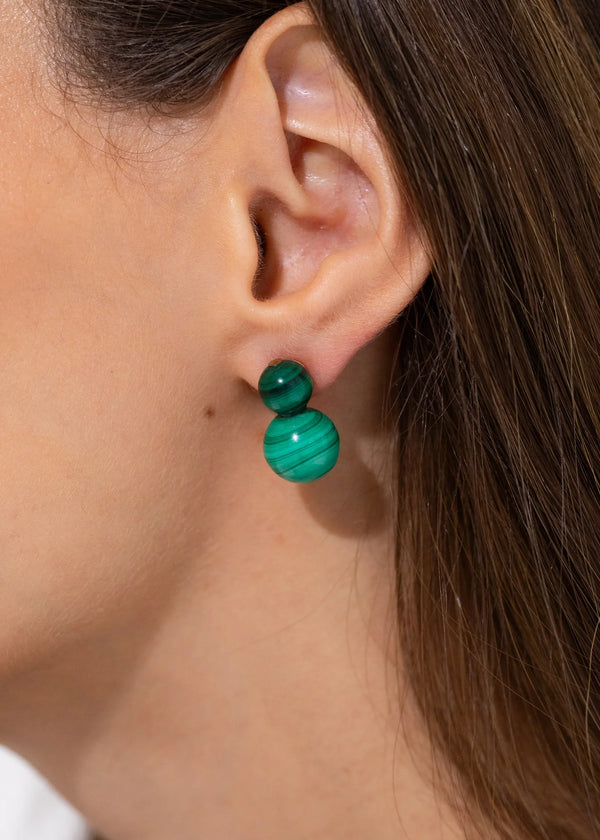 Cara Earrings Malachite