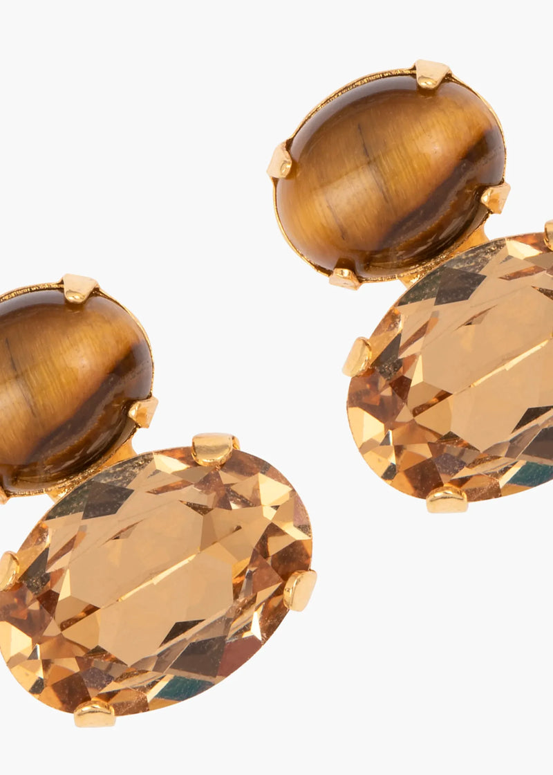 Yvette Earrings Tiger Eye