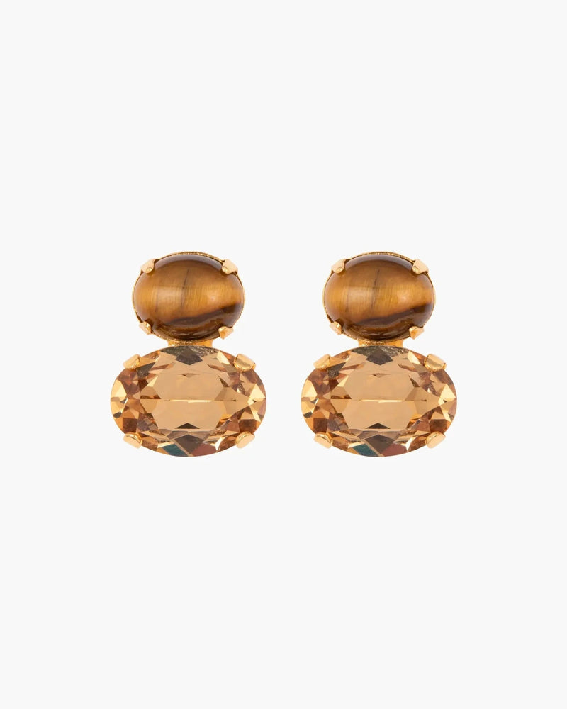 Yvette Earrings Tiger Eye