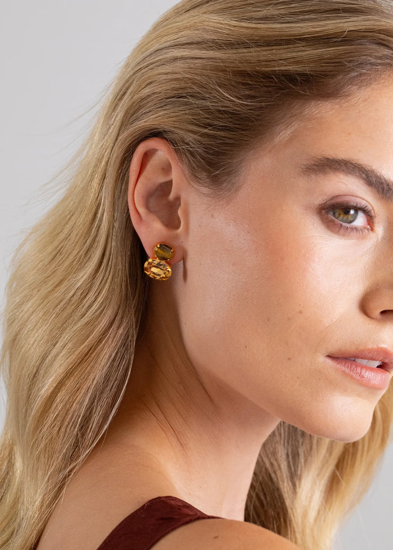 Yvette Earrings Tiger Eye