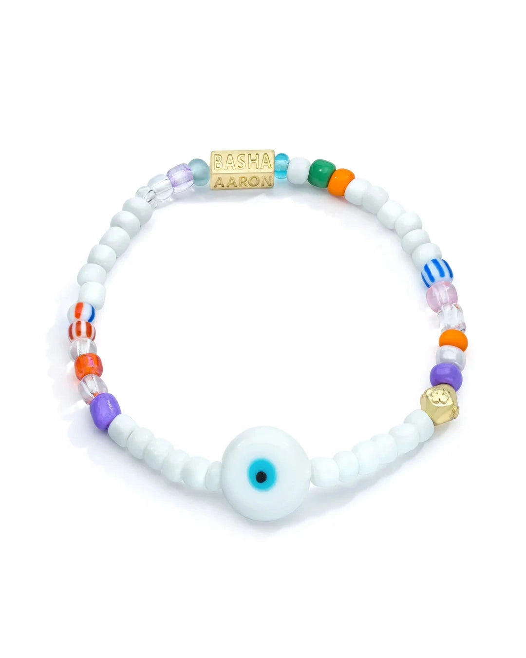 White Beaded Stretch Bracelet