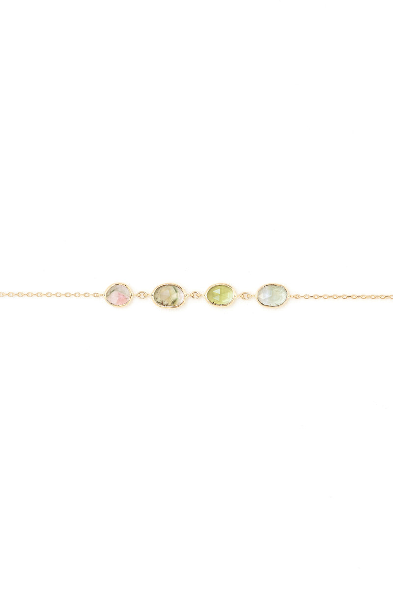 Yellow Gold and Tourmaline Bezel Bracelet