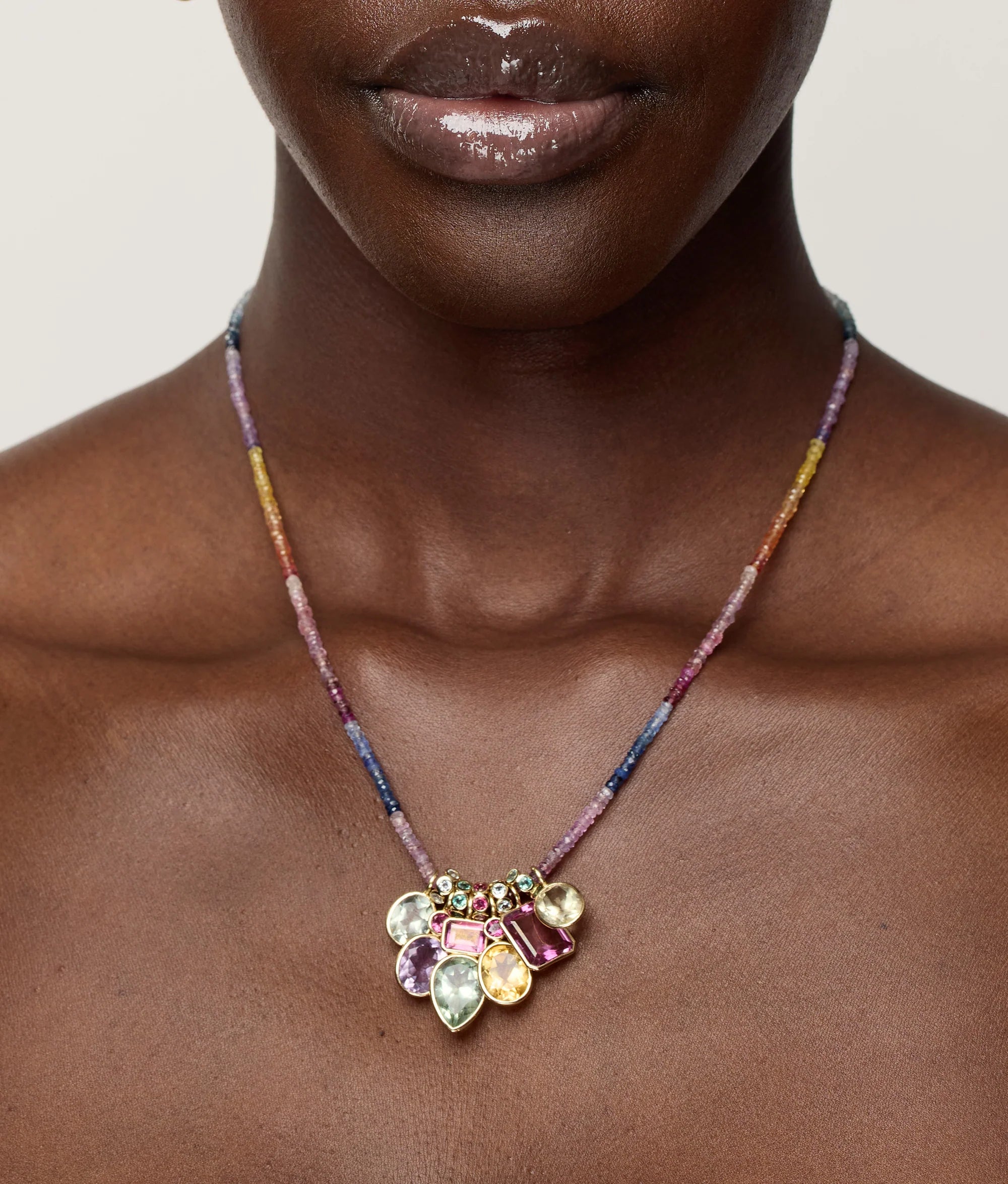14k Gold Spacer in Pink Topaz