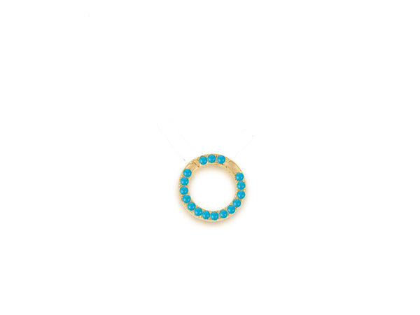 Round Turquoise Charm Clip Only