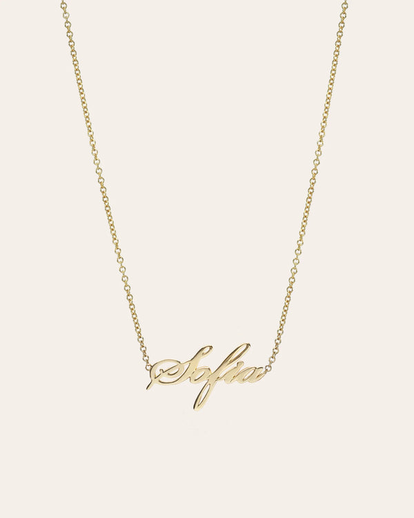 14k Gold Script Name Necklace