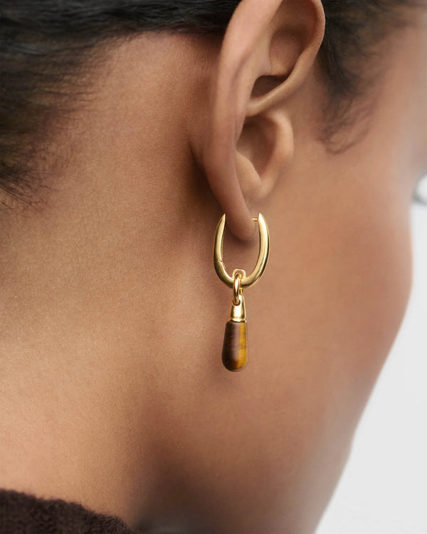 Tiger Eye Jupiter single hoop