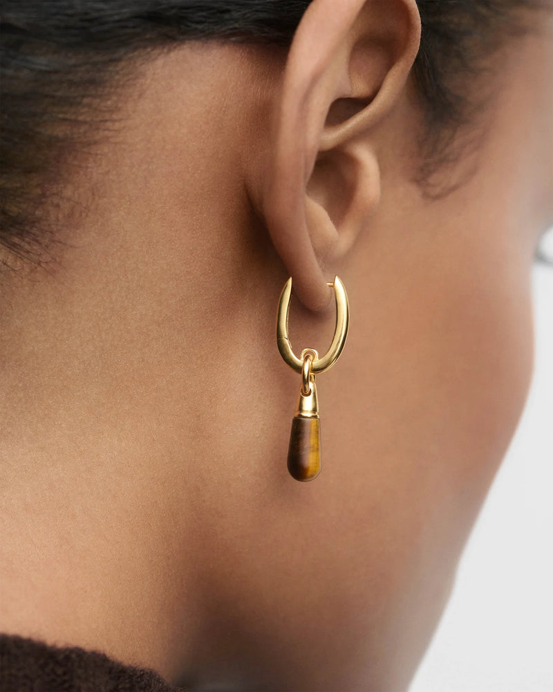 Tiger Eye Jupiter single hoop