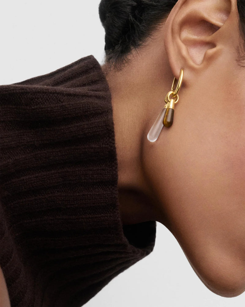 Tiger Eye Jupiter single hoop