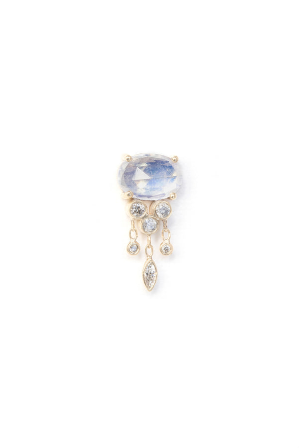 MOONSTONE & DIAMONDS JELLYFISH EARRING