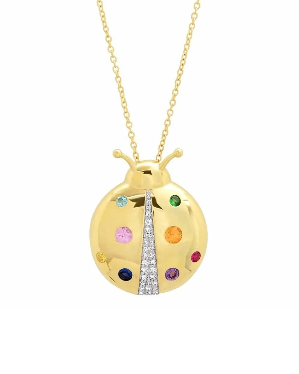 Multi Colored Mama Ladybug Necklace