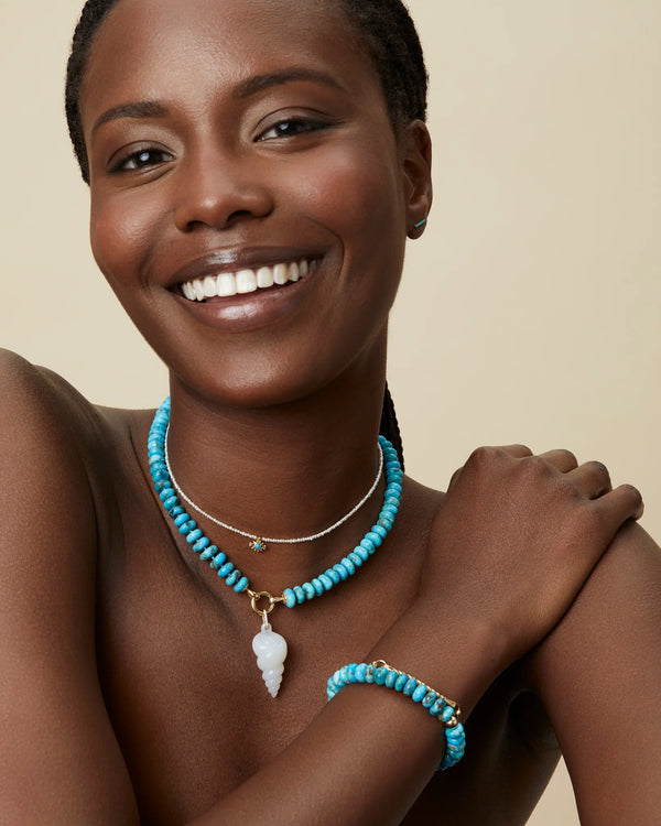 Turquoise Rondelle Bead Necklace