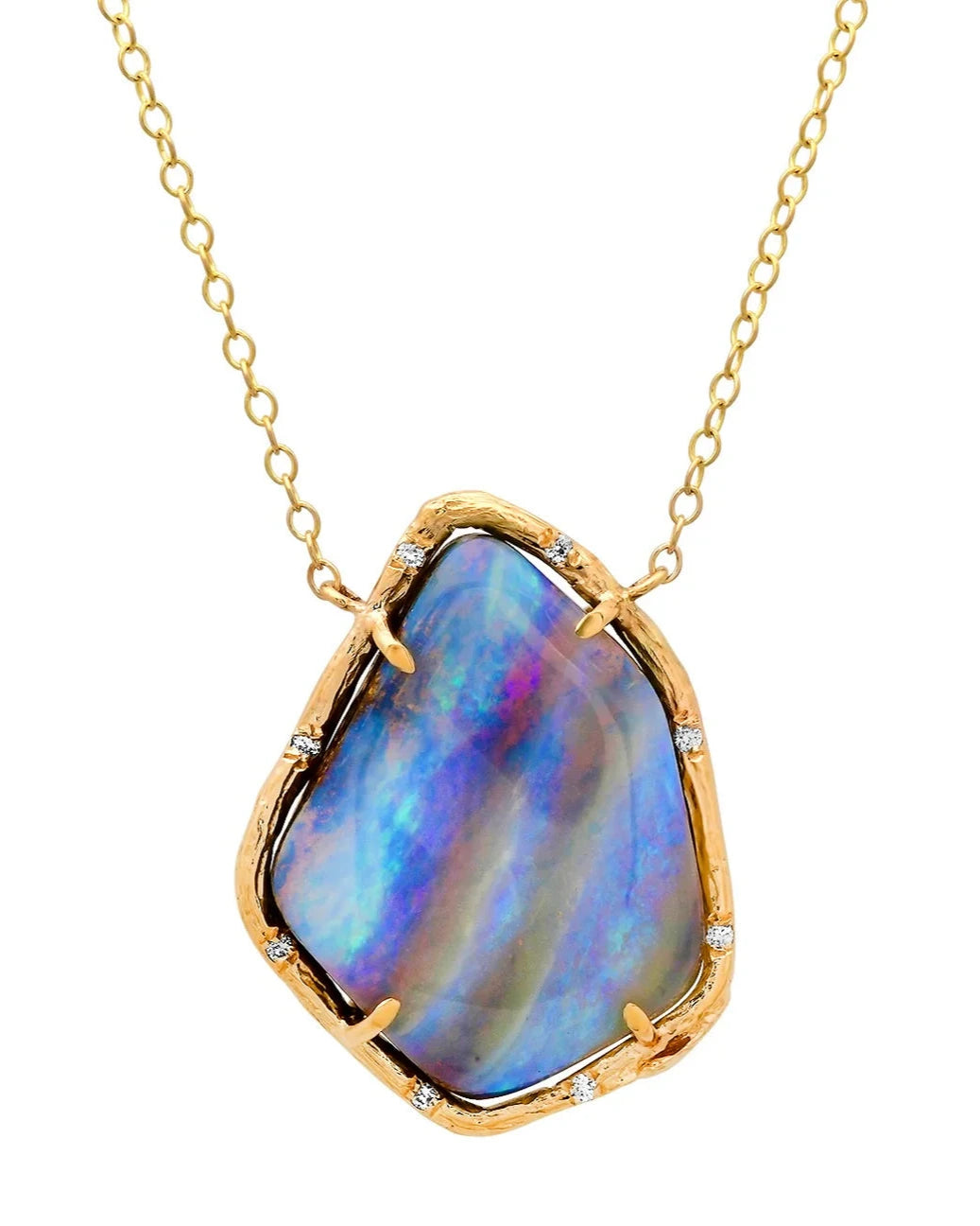 Blue Cloud Opal Necklace