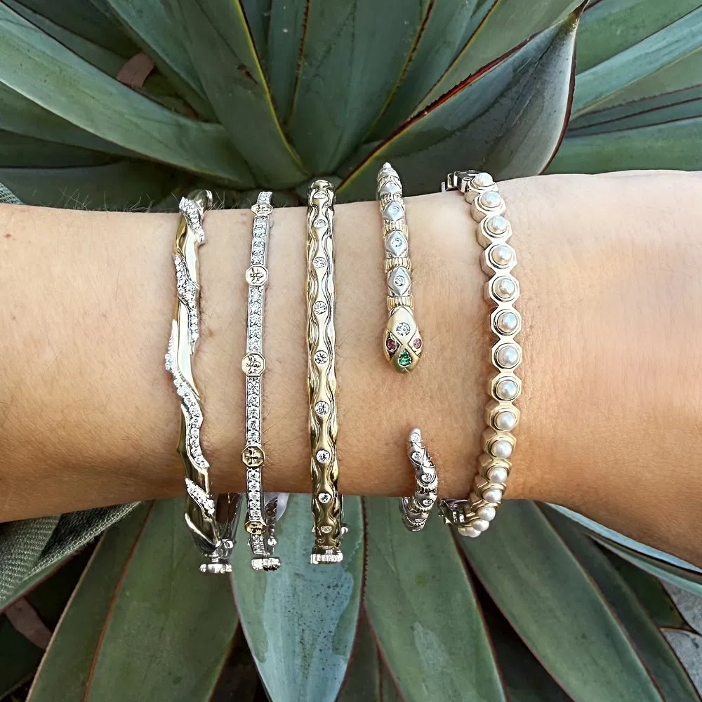 Two-Toned Diamond Branch Bangle