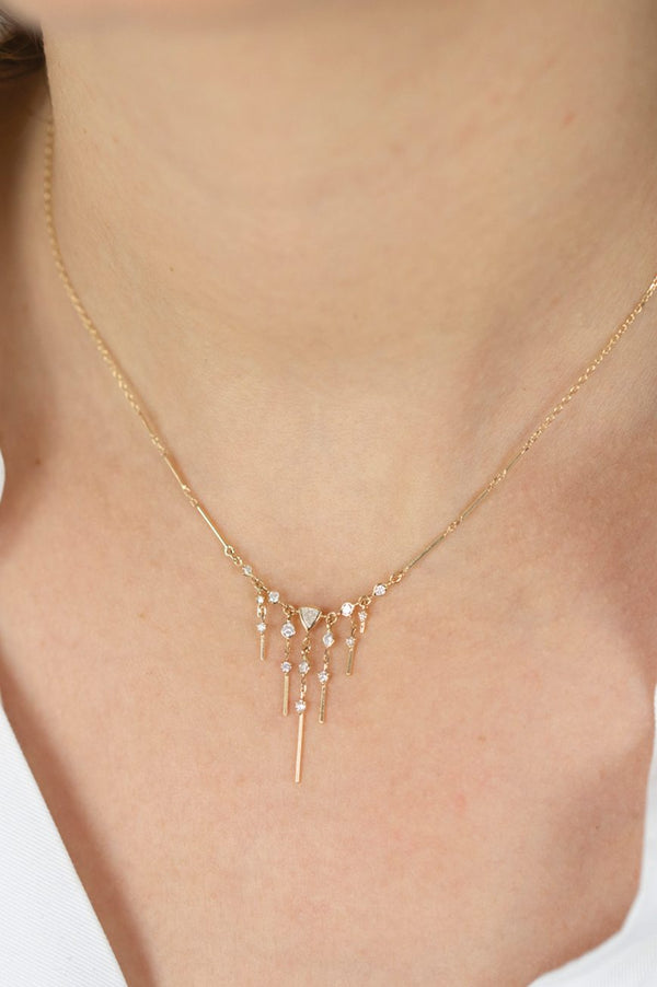 Dream Maker Triangle & Dangling Diamonds Necklace