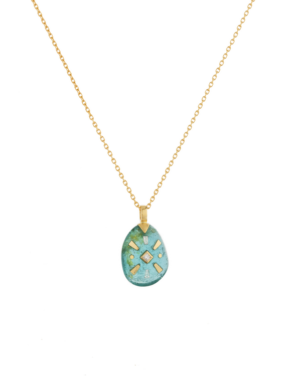 Aquamarine and diamond necklace