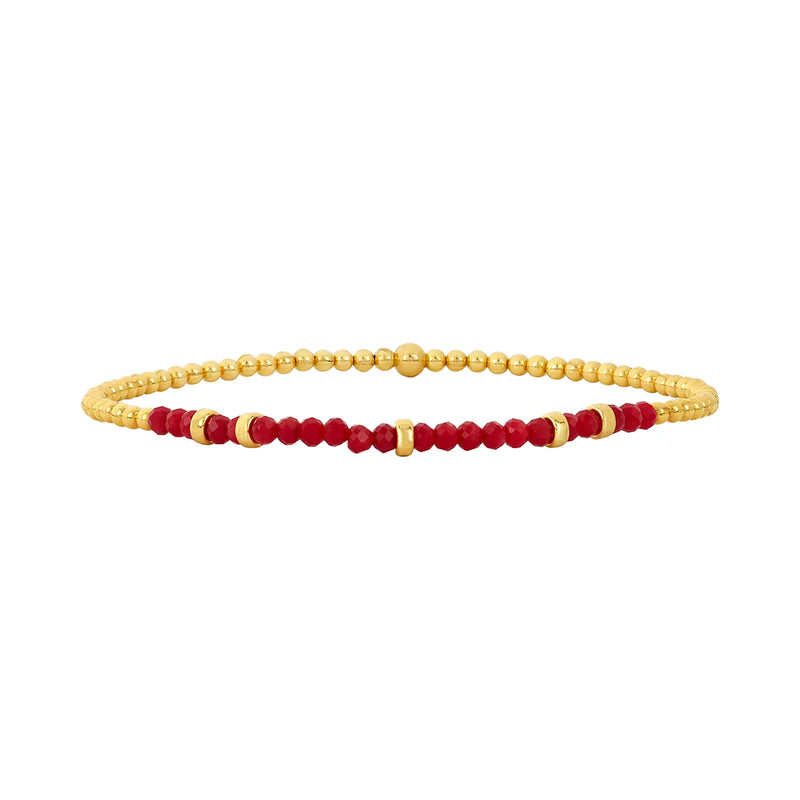 2MM Signature Bracelet with Coral and Rondelles