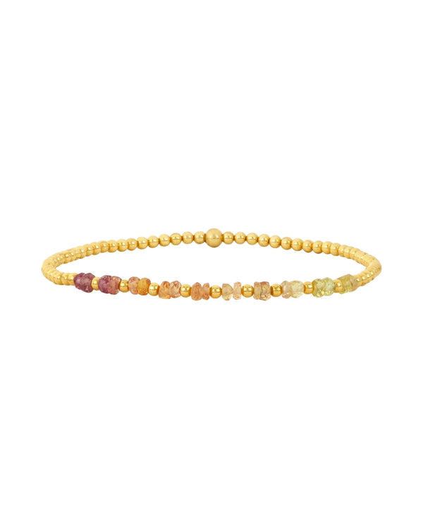 2MM YELLOW GOLD FILLED BRACELET WITH SUNRISE OMBRE GOLD PATTERN
