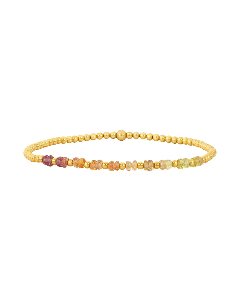 2MM YELLOW GOLD FILLED BRACELET WITH SUNRISE OMBRE GOLD PATTERN