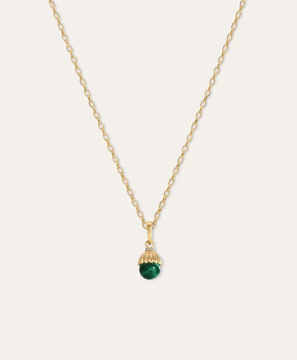 Groovy Malachite + Diamond Cone Hinged Charm