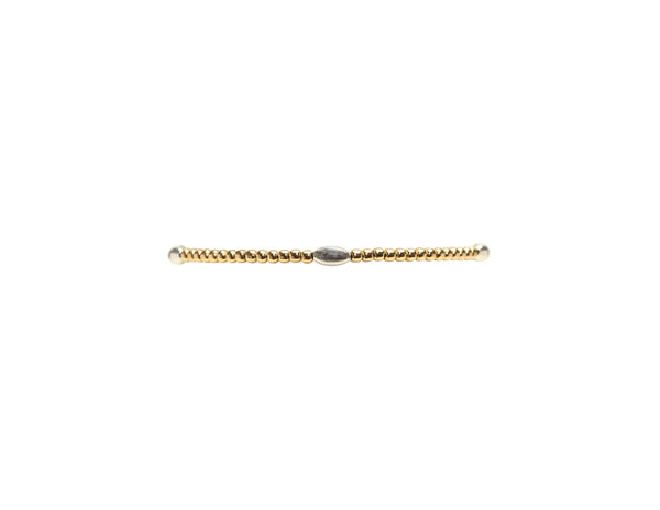 2MM Yellow Gold Filled Bracelet with Sterling Silver Orzo Pattern