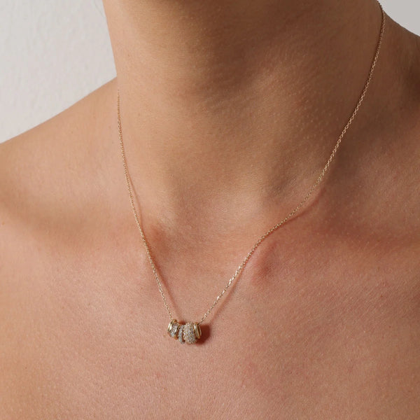 Wide Pave mini Bead