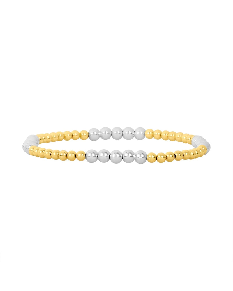 3mm Yellow Gold Filled Bracelet With 4mm Sterling Silver