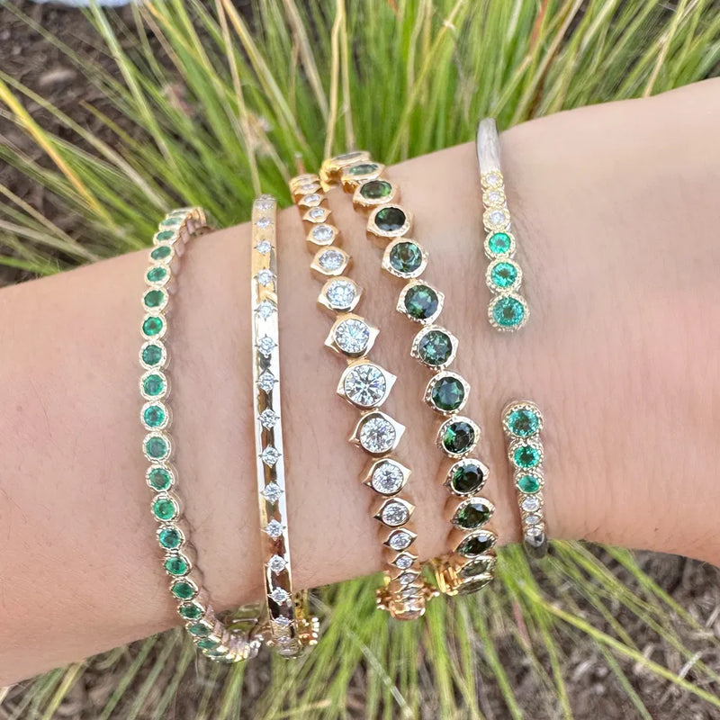 Wish On A Star Bezel Set Tourmaline Eternity Bangle