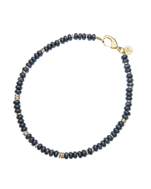 Gumdrop Beaded Necklace in Obsidian
