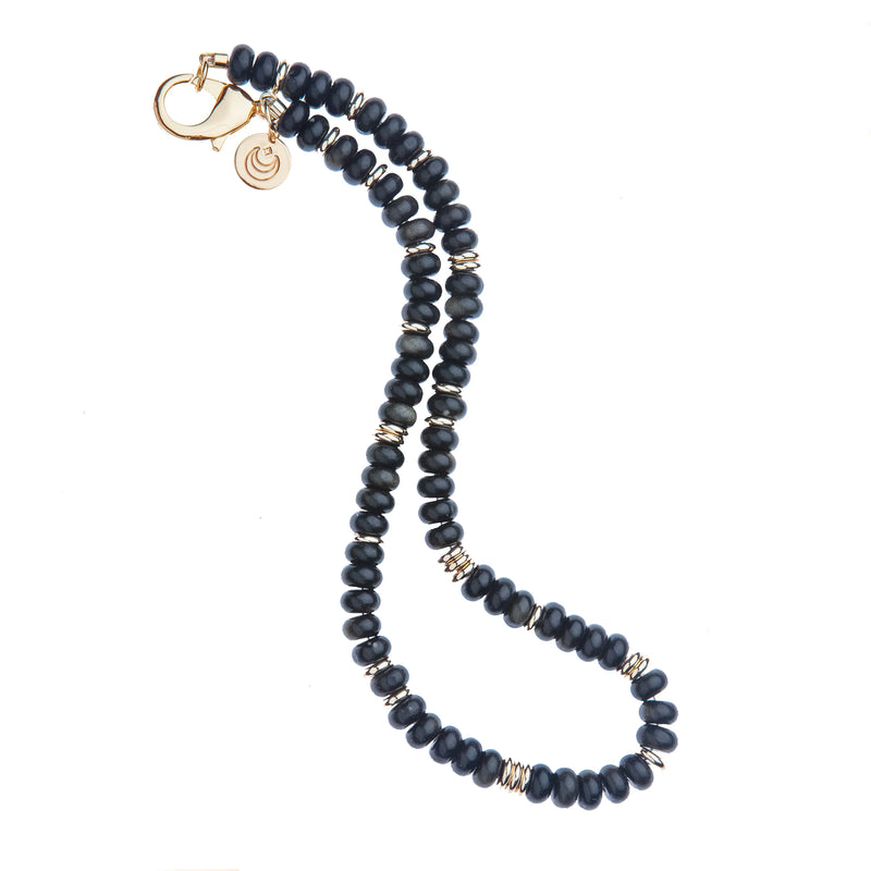 Gumdrop Beaded Necklace in Obsidian