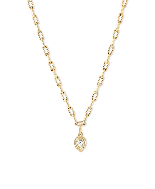 Groovy Diamond Pear Hinged Charm - Lab Grown