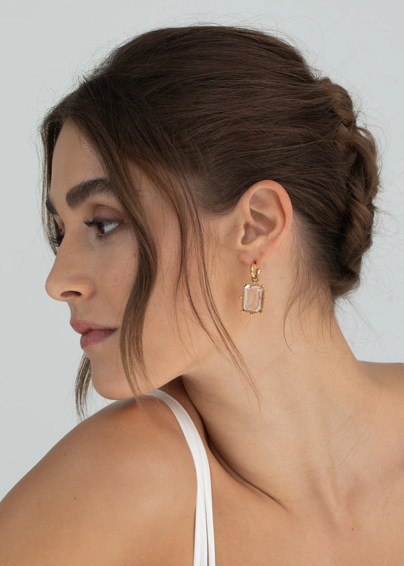 Joleen Hoop Earrings Crystal