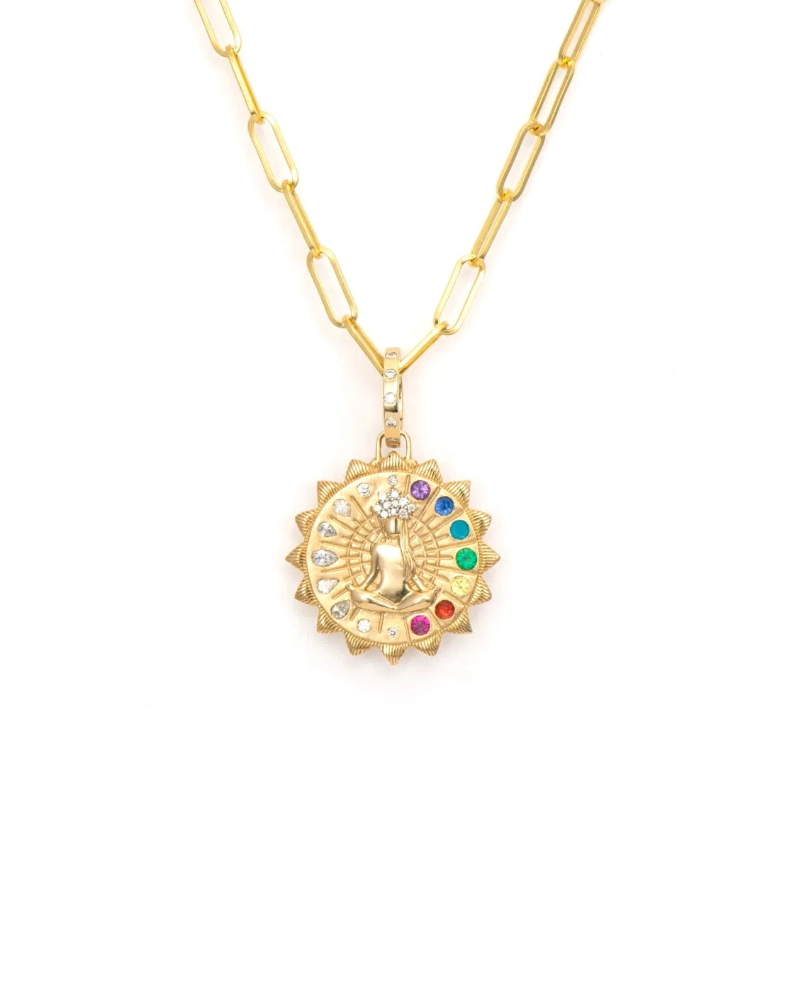 Double Sided Spiritual Woman Mandala Pendant