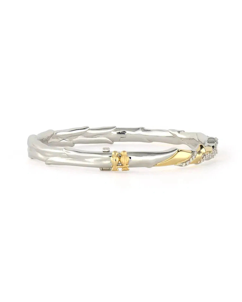 Two-Toned Diamond Branch Bangle