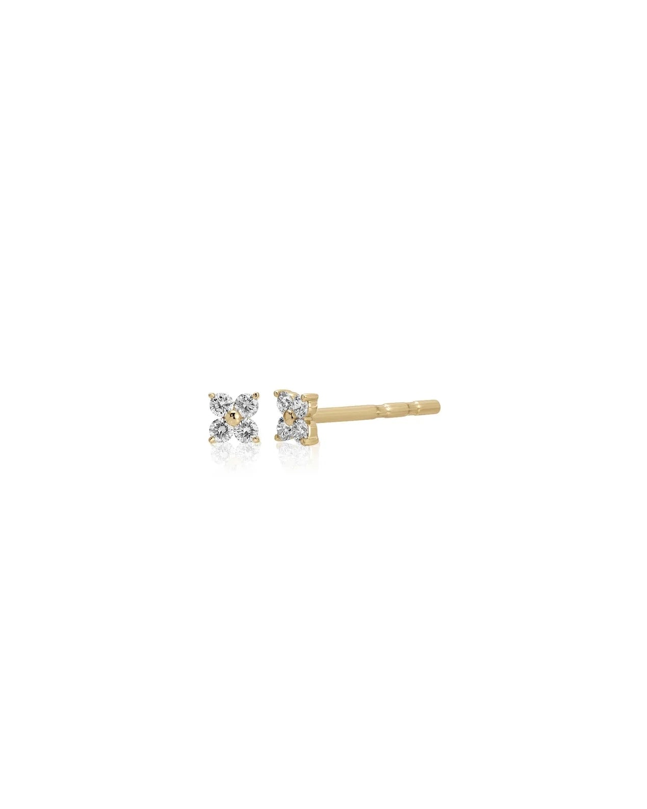 Mini Diamond Fleur Stud Earring