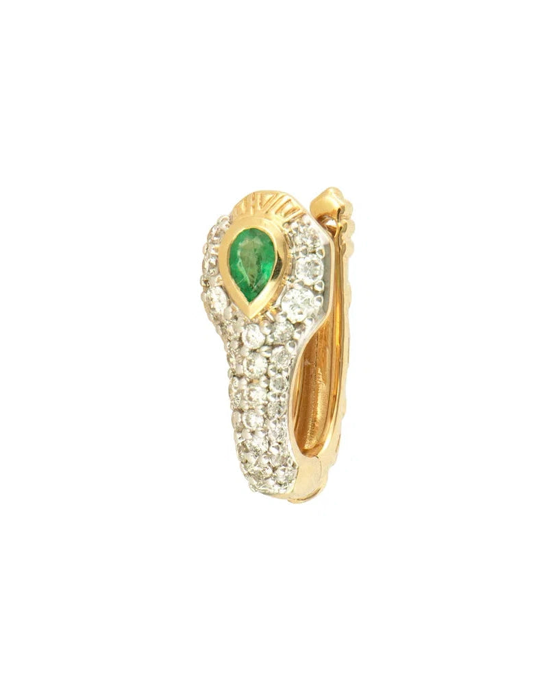 Diamondback Emerald Snake Hoop
