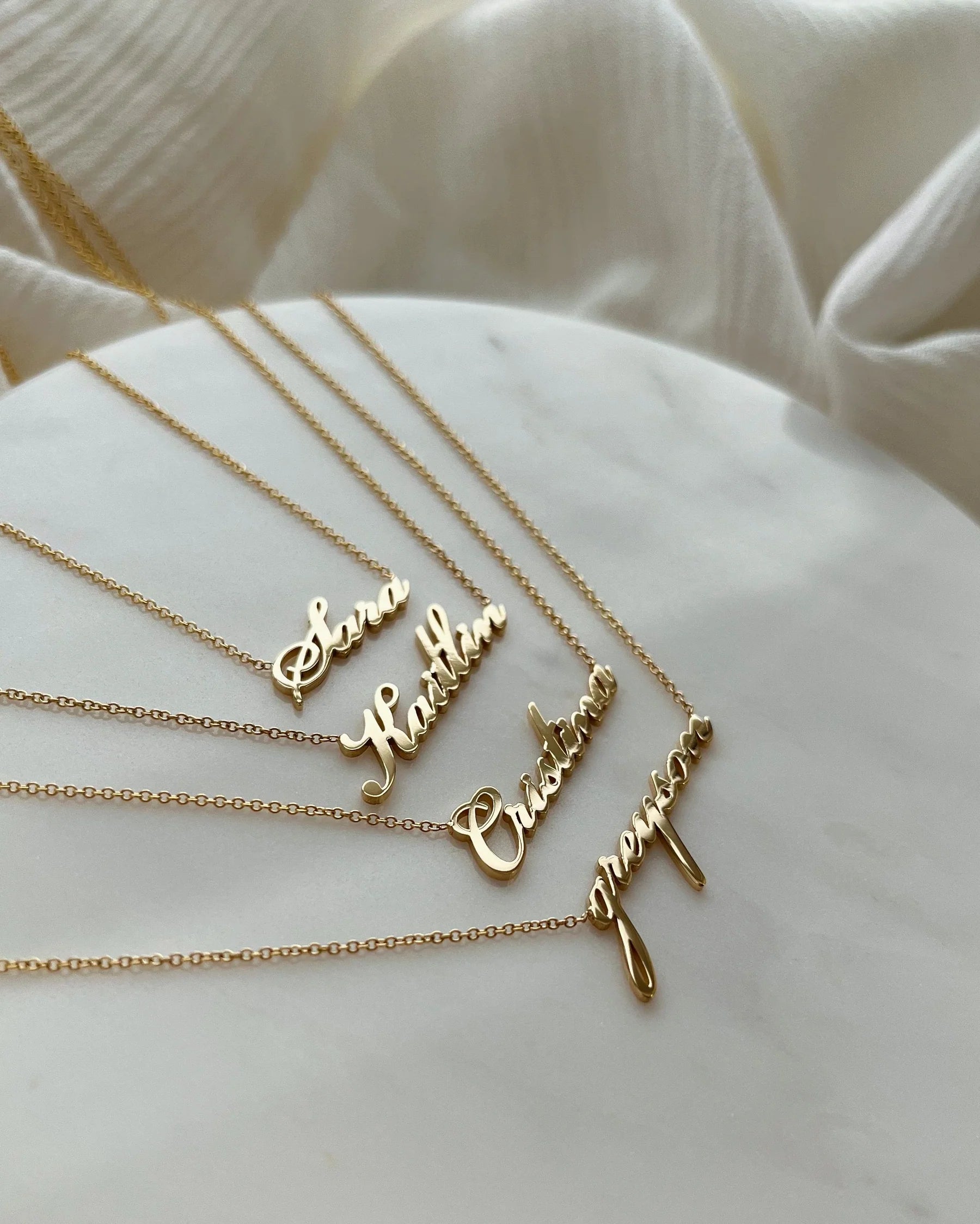 14k Gold Script Name Necklace