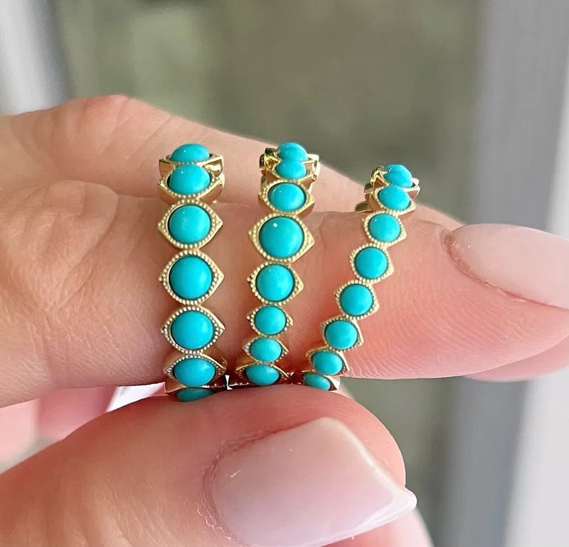 Graduated Show Your Love Bezel Set Turquoise Band