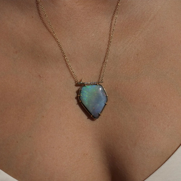 Rainbow Opal Thorn Necklace