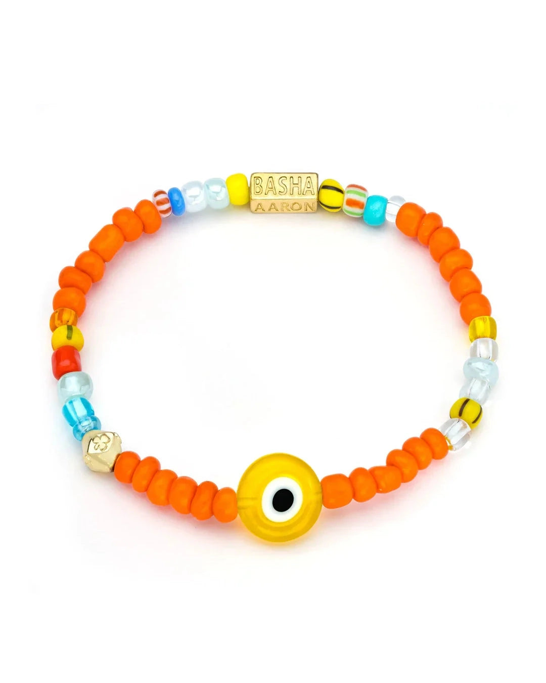 Women's Yellow & Orange Beaded Stretch Bracelet