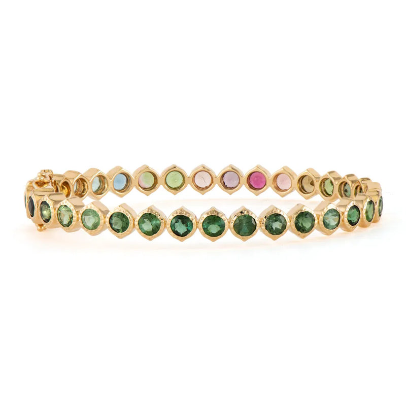 Wish On A Star Bezel Set Tourmaline Eternity Bangle