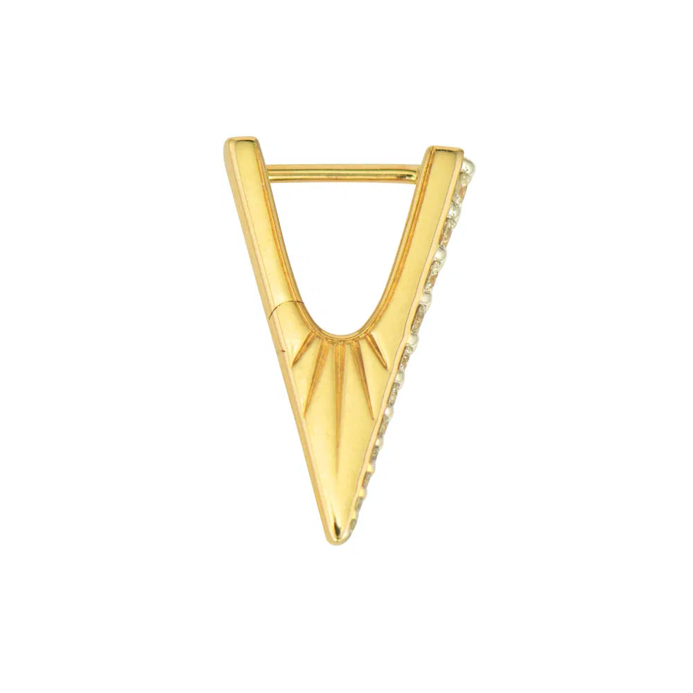 Small Diamond V Hoop Earring
