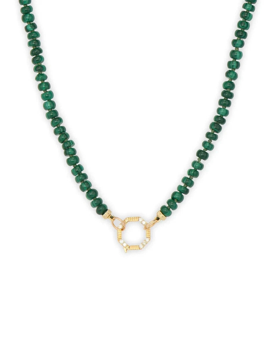 Beaded Malachite Chain 18