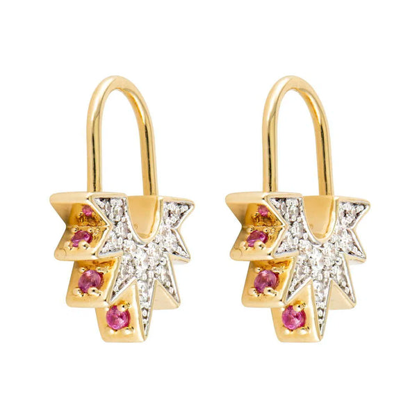 Unlock Love Explosion Hoop Earrings