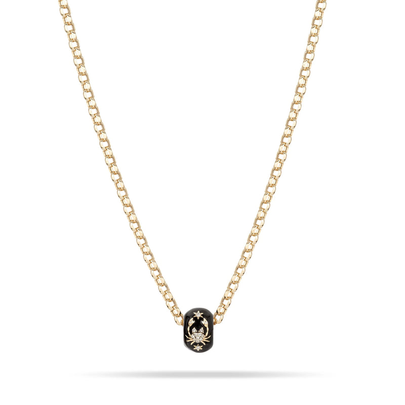 The Adina Reyter Zodiac Ceramic + Diamond Cancer Big Bead is a celestial charm, featuring Cancer zodiac details in a stylish design—perfect for adding a touch of astrological elegance to your jewelry collection.