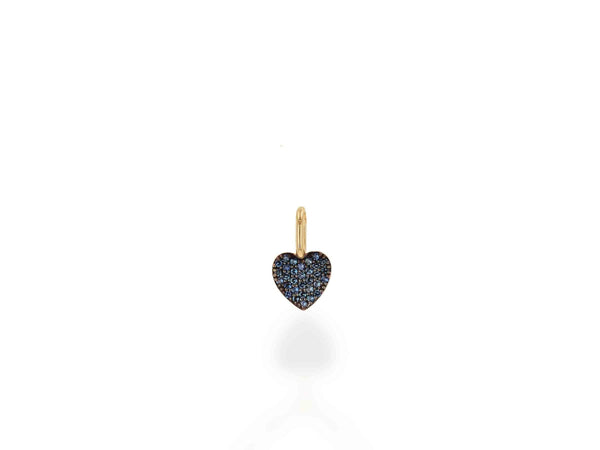 Mini Sapphire Pave Heart Charm Only