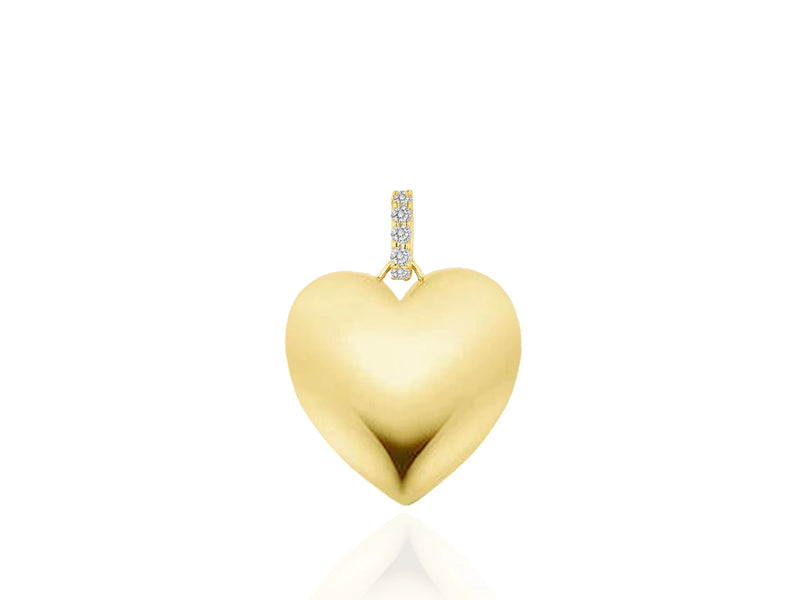 Oversized Puffy Gold Heart Charm